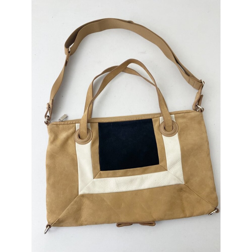 Mandarina Duck Shoulder Bag Tote Purse Brown Black White